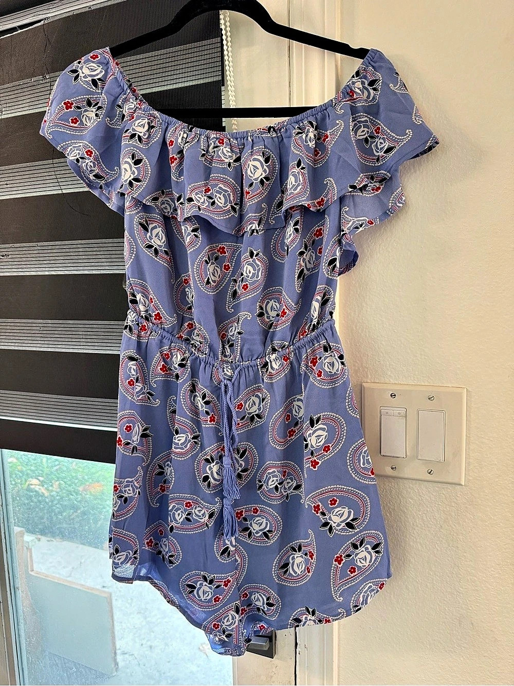 Blue Rain Paisley romper  in Blue & Red Size Medium